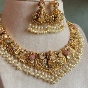 Home one gram micro gold plated necklace for women and girls